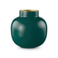 VASO METAL DARK GREEN 25CM