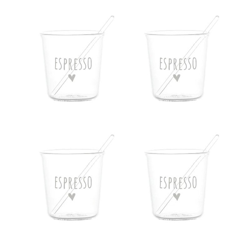 Set 4 bicchierini espresso Espresso in bianco