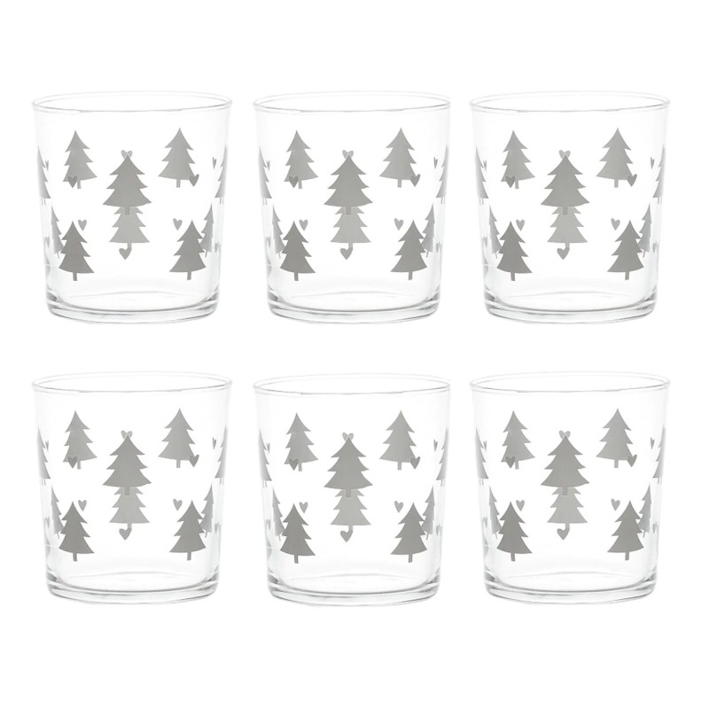 Set 6 Bicchieri acqua Alberi Cuori